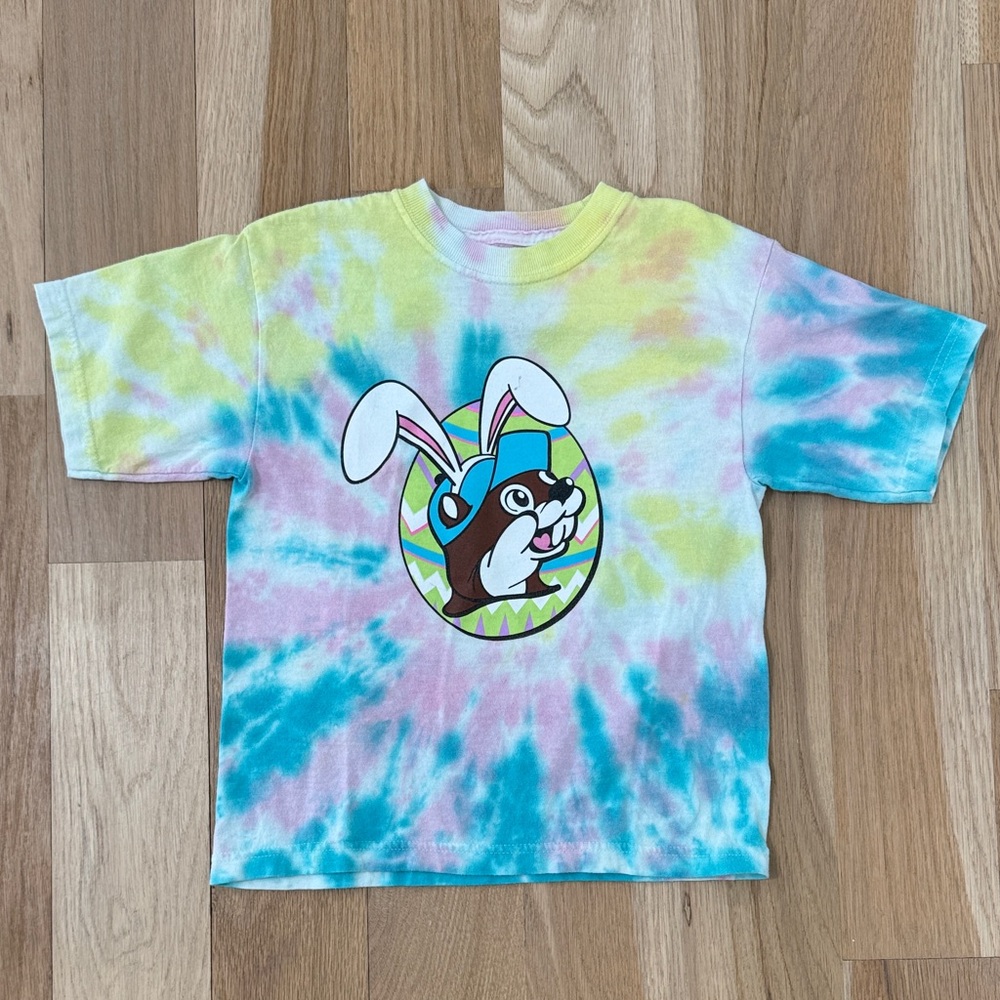 Buc-ee’s youth extra small Tie Dye Easter Bunny Graphic Tee, preowned